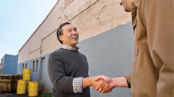 Two men shaking hands